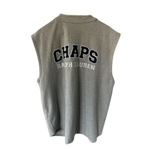 Vintage Ralph Lauren Chaps Grey Baseball Style Sleeveless Shirt Large